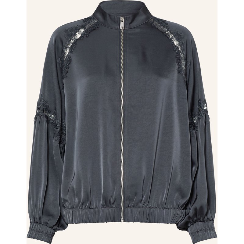 Lollys Laundry Satinblouson Catalinall Mit Spitze schwarz