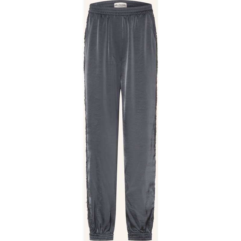 Lollys Laundry Satinhose Talmall Im Jogging-Stil Mit Spitze schwarz