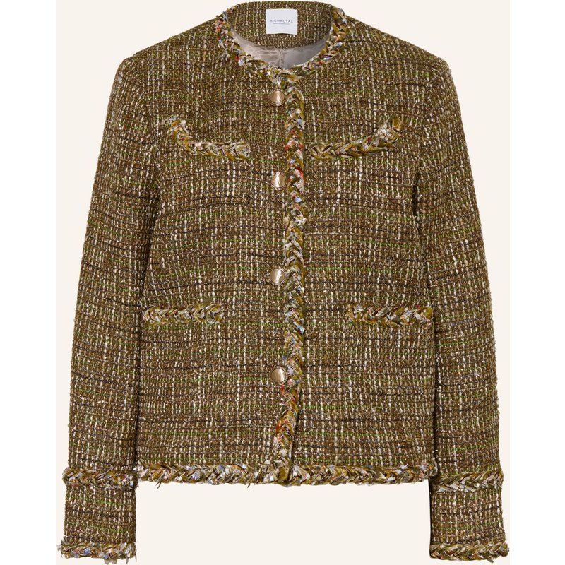 Rich & Royal Kastenjacke Aus Bouclé Mit Glitzergarn gruen