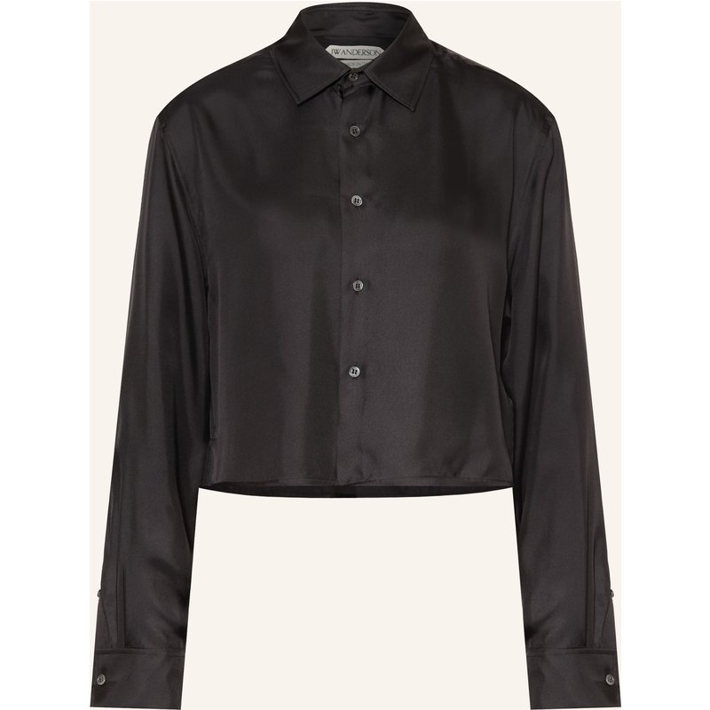 Jw Anderson Hemdbluse Aus Seide Mit Umschlagmanschette schwarz