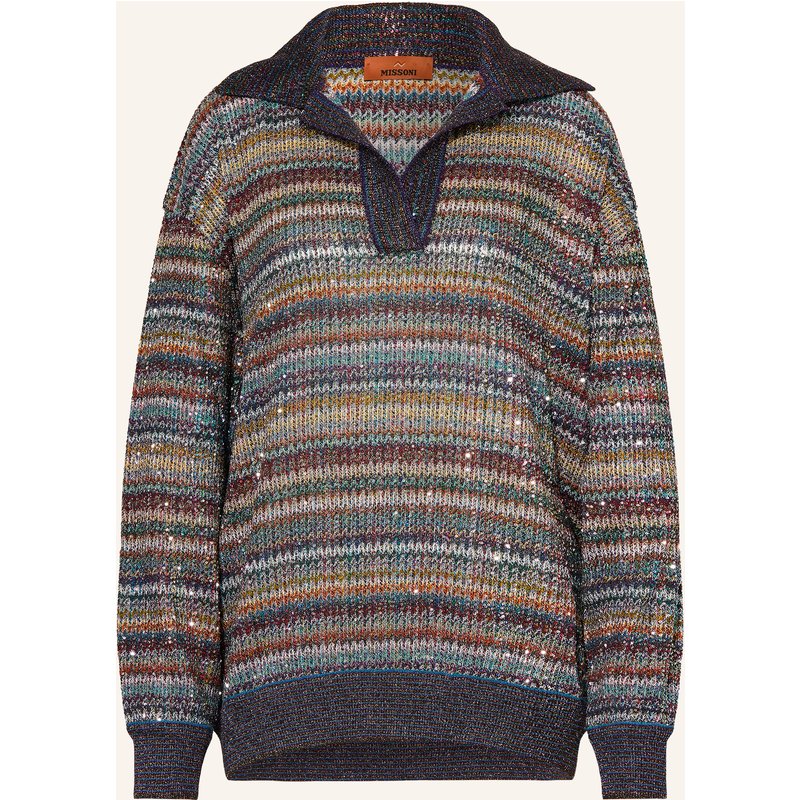 Missoni Pullover Mit Pailletten Und Glitzergarn grau