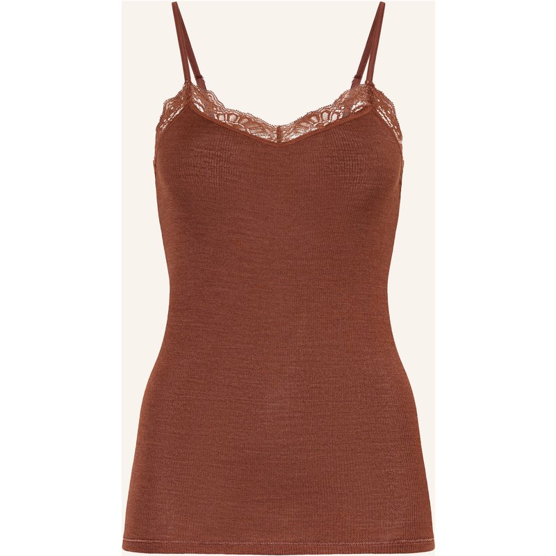 Hanro Top Woolen Lace Mit Merinowolle Und Seide braun