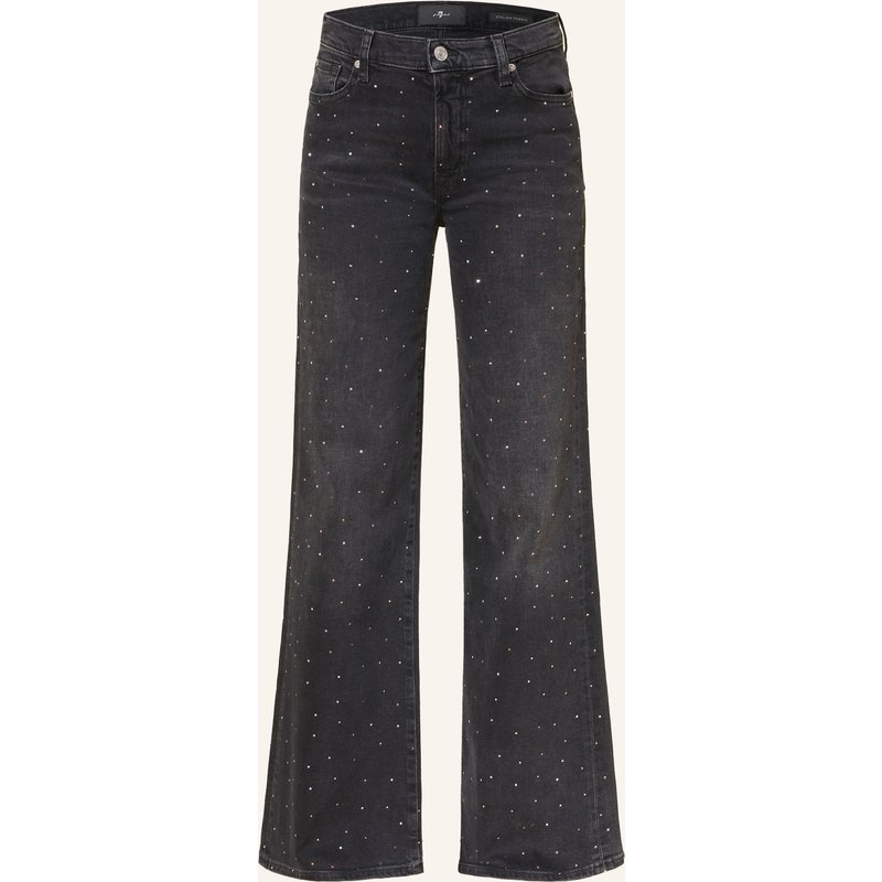 7 For All Mankind Wide Leg Jeans Modern Dojo Mit Schmucksteinen schwarz