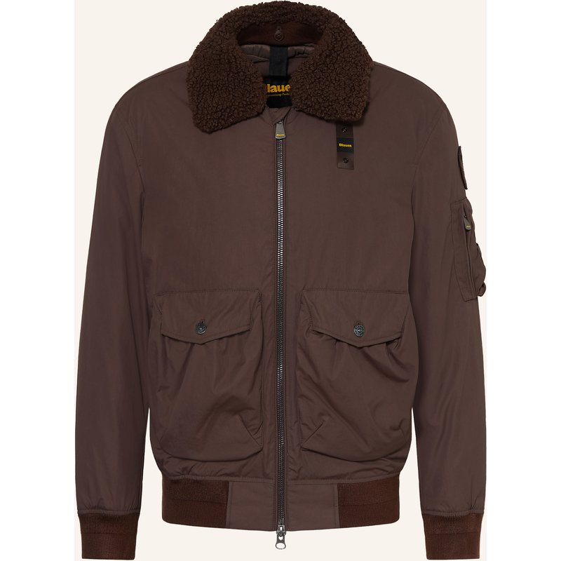 Blauer Jacke Gleason Mit Abnehmbarem Teddyfell-Kragen braun