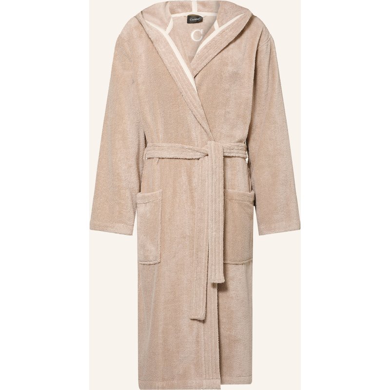 Cawö Herren-Bademantel Wth Mit Kapuze beige