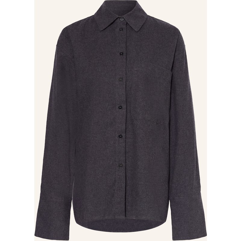 Black Palms Hemdbluse Cleah Aus Flanell grau