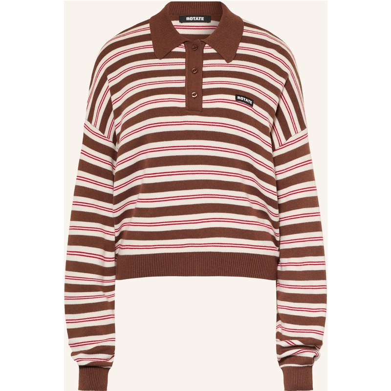 Rotate Strick-Poloshirt braun