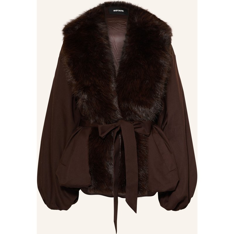Rotate Jacke Mit Kunstfell braun