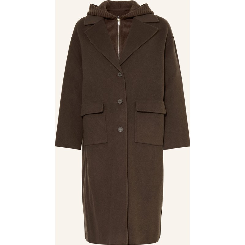 Claudie Pierlot Wollmantel Mit Abnehmbarer Kapuze braun