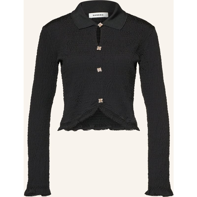 Sandro Blusenshirt Aus Jersey Mit Schmucksteinen schwarz