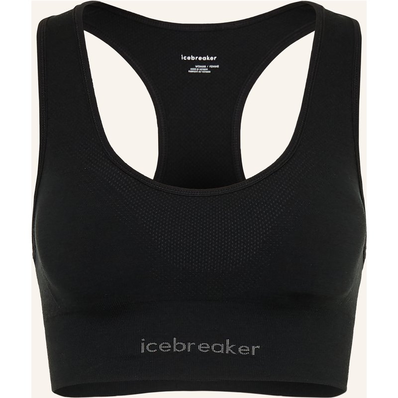 Icebreaker Sport-Bh 260 Zoneknit Seamless Mit Merinowolle schwarz