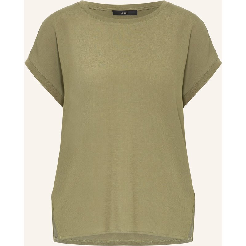 Oui Blusenshirt Im Materialmix gruen