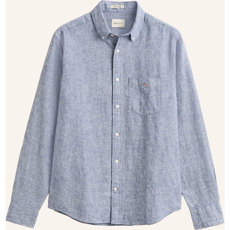 Gant Hemd Regular Fit Mit Leinen blau