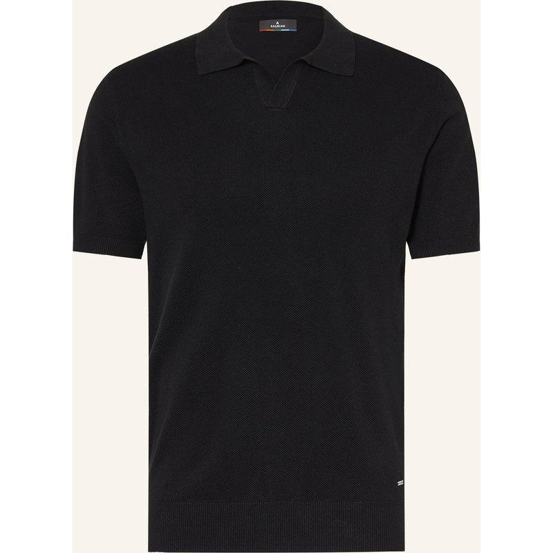 Ragman Strick-Poloshirt schwarz