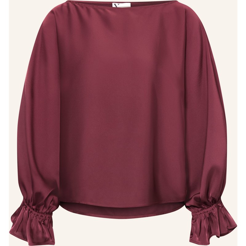 V By Vera Mont Blusenshirt Aus Satin Mit Volants rot