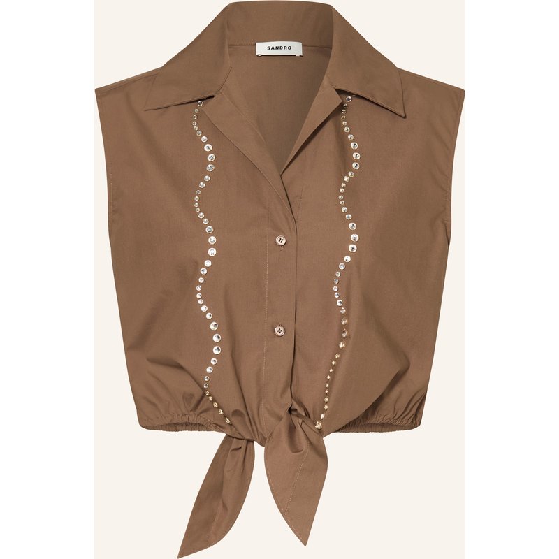 Sandro Bluse Mit Schmucksteinen braun