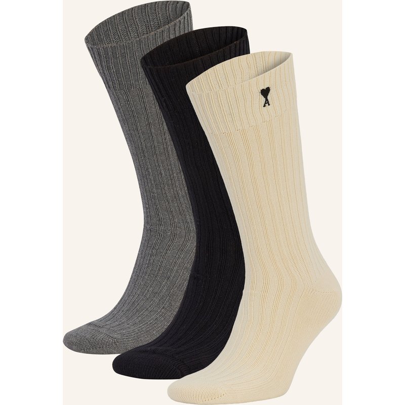 Ami Paris 3er-Pack Strümpfe beige
