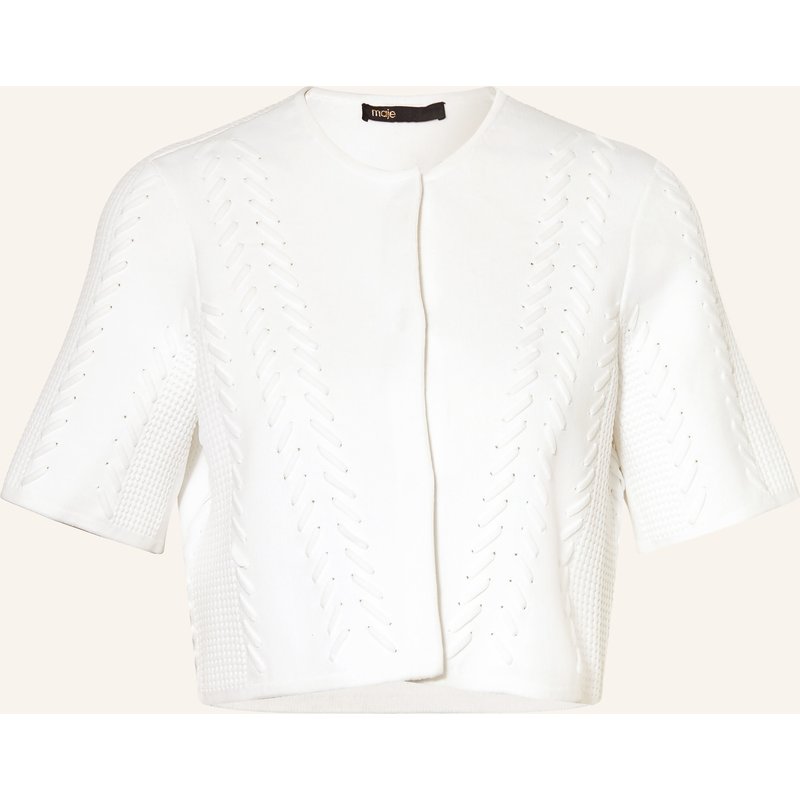 Maje Cropped-Strickjacke weiss