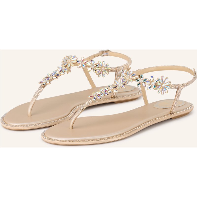 Rene Caovilla Zehentrenner Diana Mit Schmucksteinen beige
