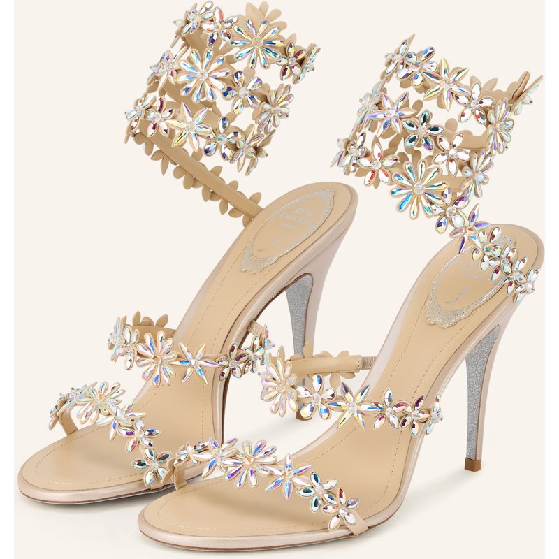 Rene Caovilla Sandaletten Eva Mit Schmucksteinen beige
