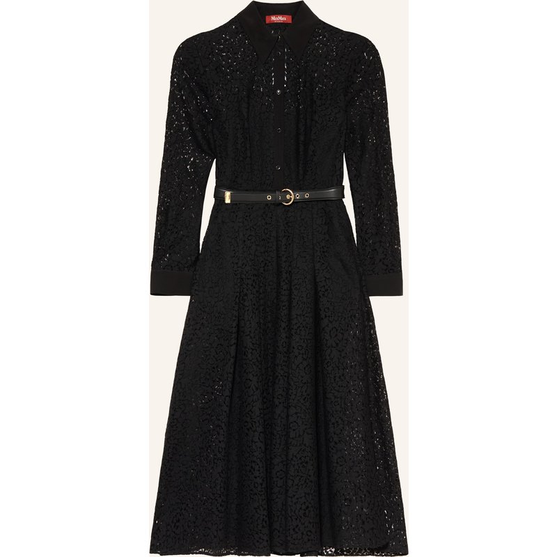 Max Mara Studio Hemdblusenkleid Ricordo Aus Spitze schwarz