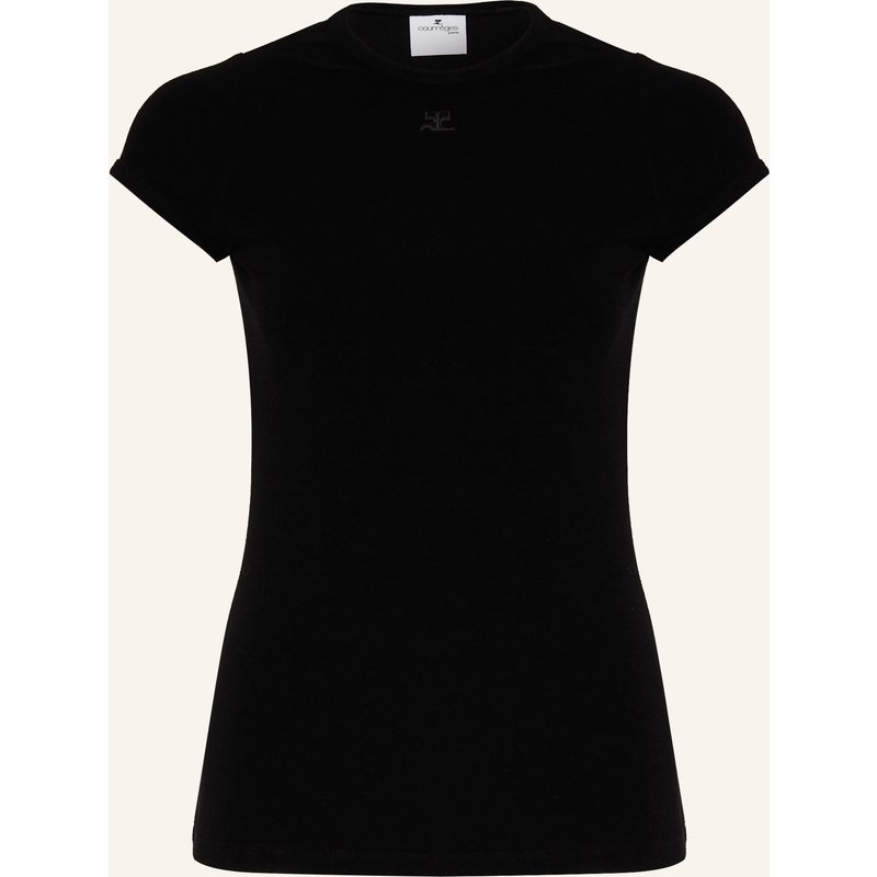 Courrèges T-Shirt Aus Frottee schwarz