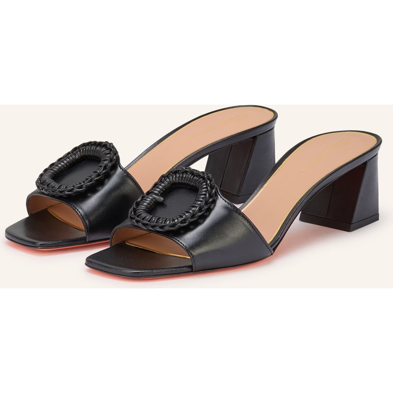 Santoni Mules Corolle schwarz