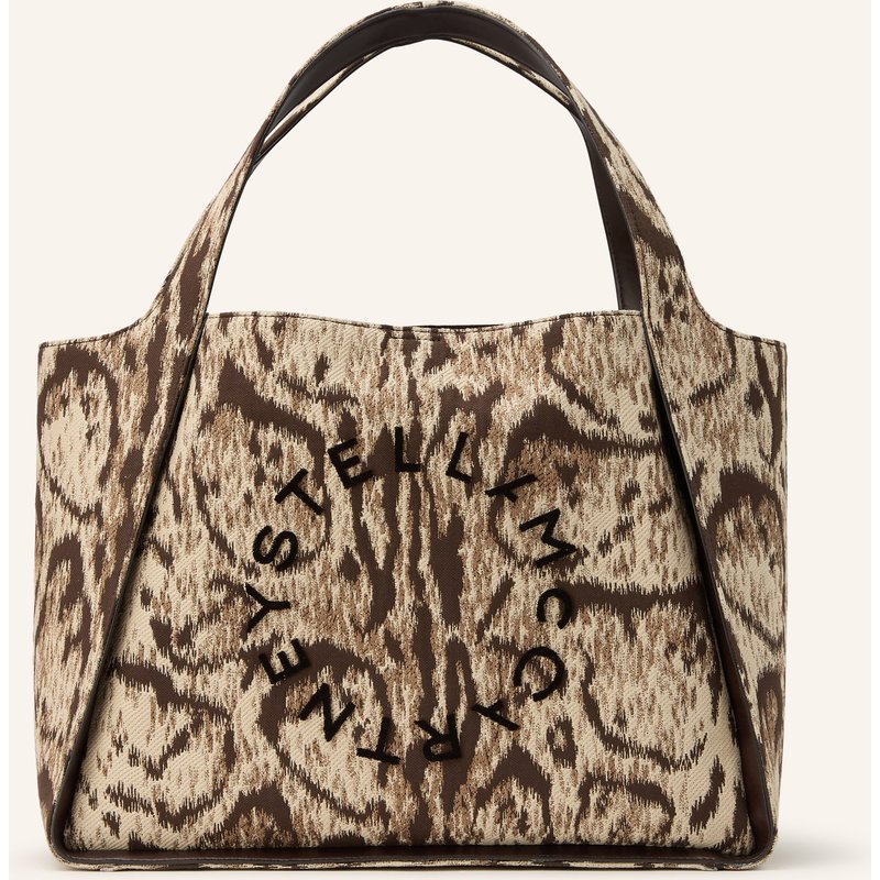 Stella Mccartney Shopper Logo Cloud Leopard Large Mit Pouch braun