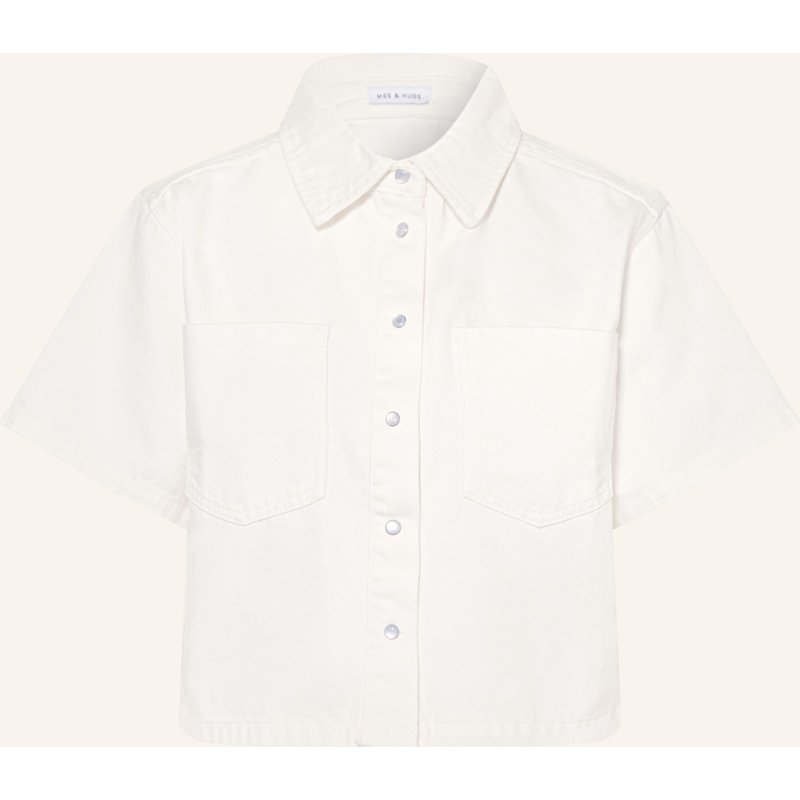 Mrs & Hugs Jeansbluse weiss