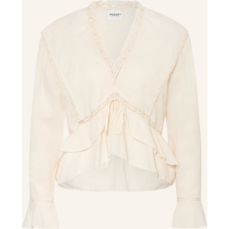 Marant Étoile Blusenshirt Damienne Mit Leinen Und Spitze weiss