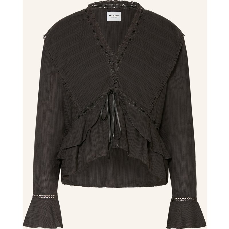 Marant Étoile Blusenshirt Damienne Mit Leinen Und Spitze schwarz