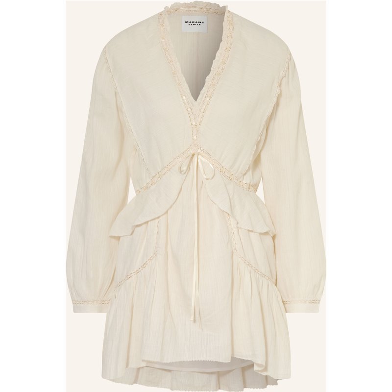 Marant Étoile Kleid Damya Mit Leinen Und Spitze weiss