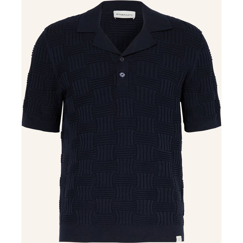 Nowadays Strick-Poloshirt blau