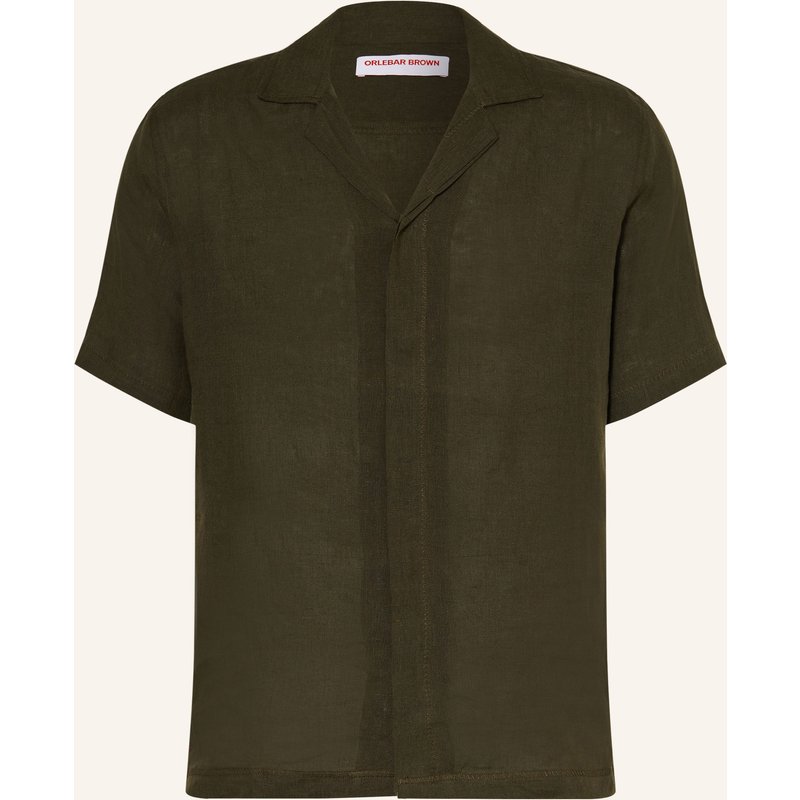 Orlebar Brown Resorthemd Maitan Ii Regular Fit Aus Leinen gruen