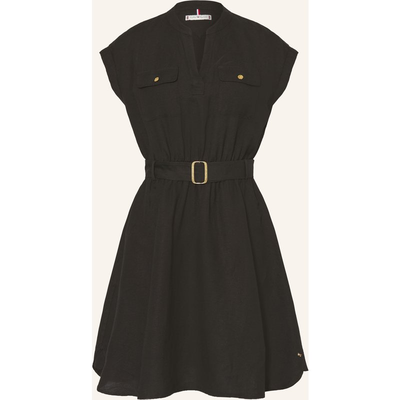 Tommy Hilfiger Kleid Mit Leinen schwarz