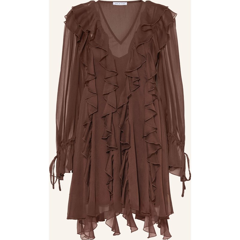 Mrs & Hugs Kleid Mit Volants braun