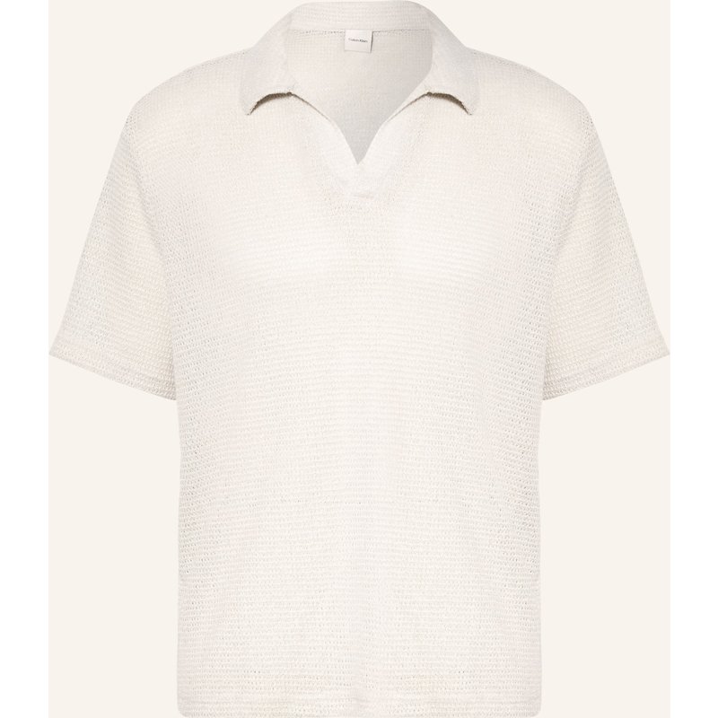 Calvin Klein Strick-Poloshirt beige