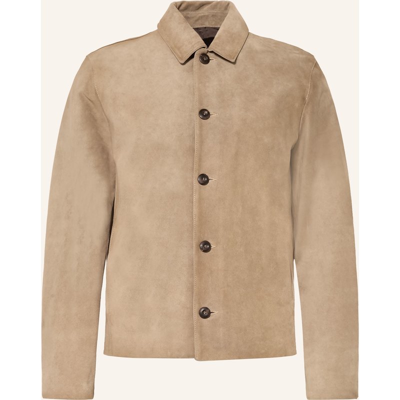 Fay Lederjacke beige