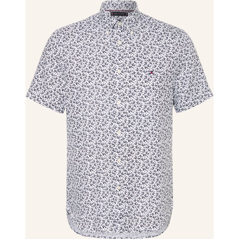 Tommy Hilfiger Kurzarm-Hemd Regular Fit Aus Leinen weiss