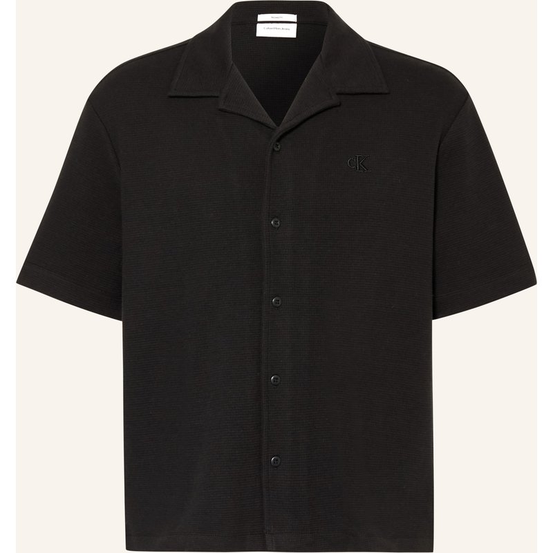 Calvin Klein Jeans Resorthemd Relaxed Fit schwarz