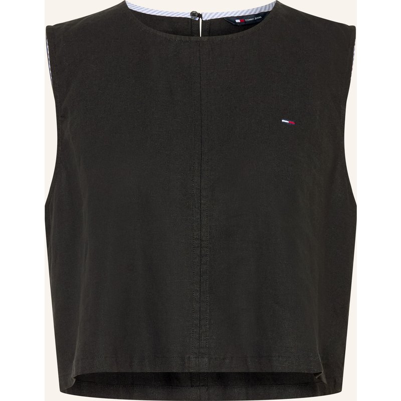 Tommy Jeans Top Mit Leinen schwarz