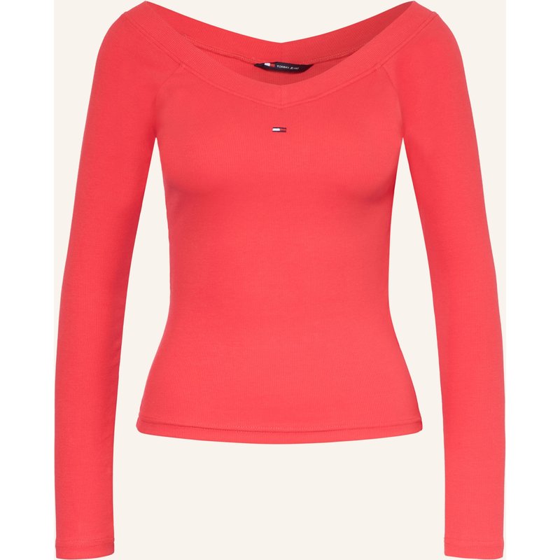 Tommy Jeans Off-Shoulder-Shirt rot