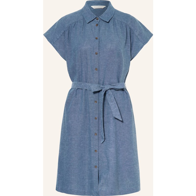 Msch Copenhagen Hemdblusenkleid Mschviana Ginia Mit Leinen blau
