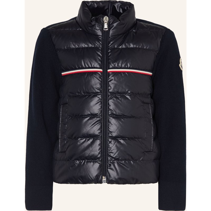 Moncler Enfant Daunenjacke Im Materialmix blau