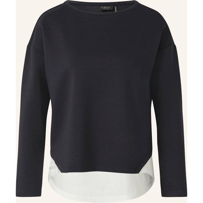 S.Oliver Black Label Sweatshirt Im Materialmix blau