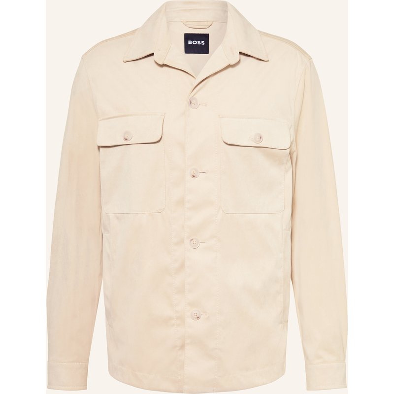 Boss Overshirt Carper In Lederoptik weiss
