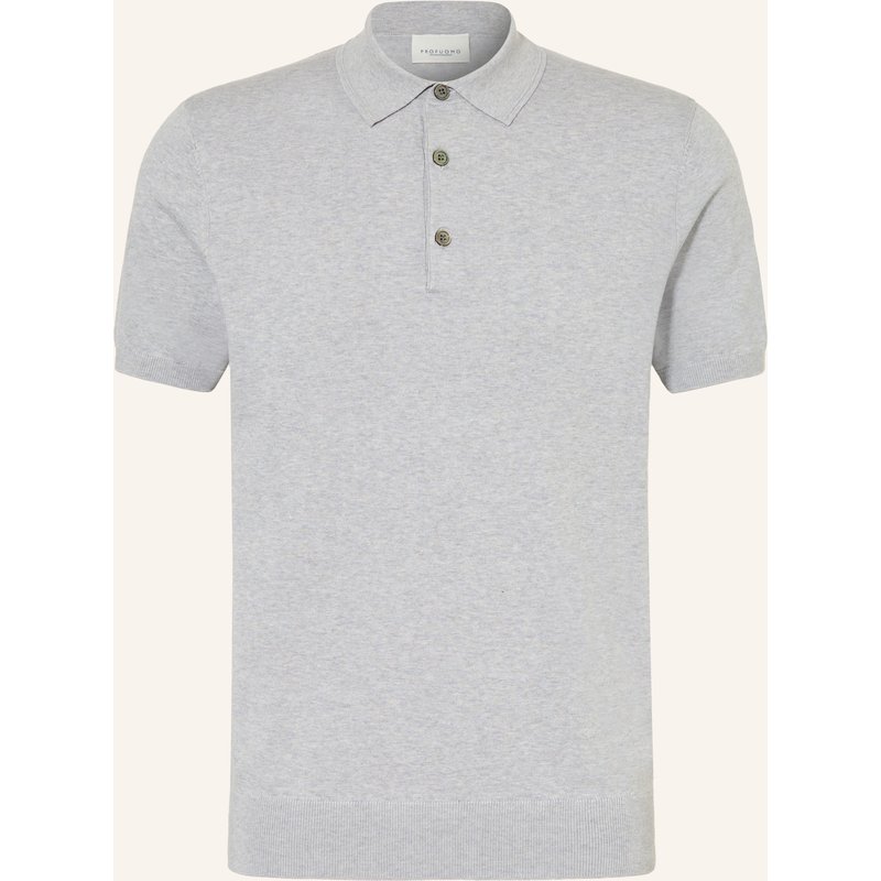 Profuomo Strick-Poloshirt grau