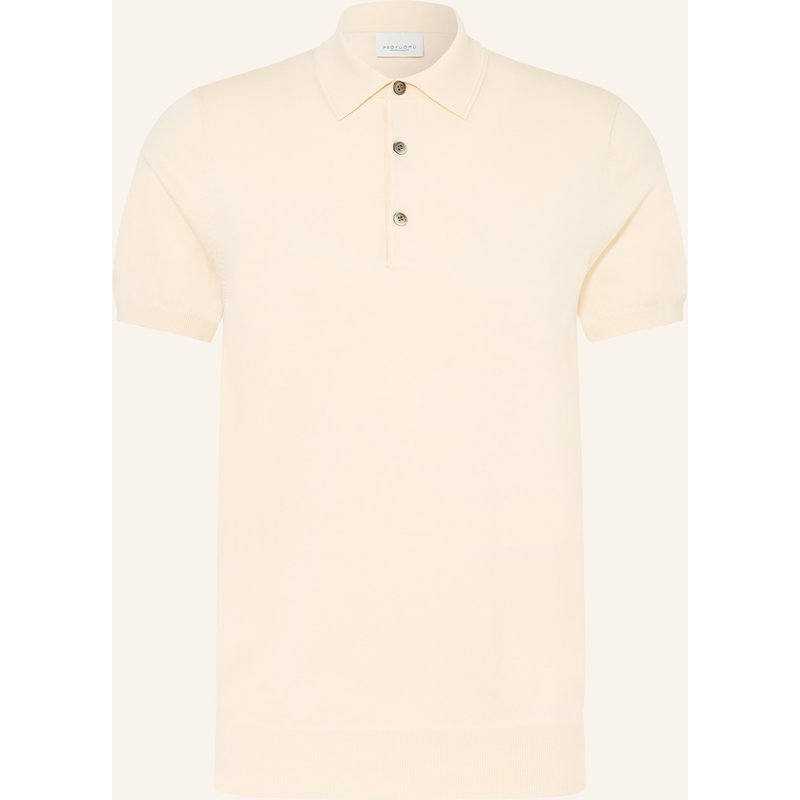 Profuomo Strick-Poloshirt weiss