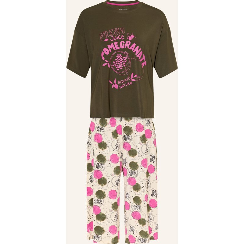 Schiesser 3/4-Schlafanzug Casual Fashion gruen
