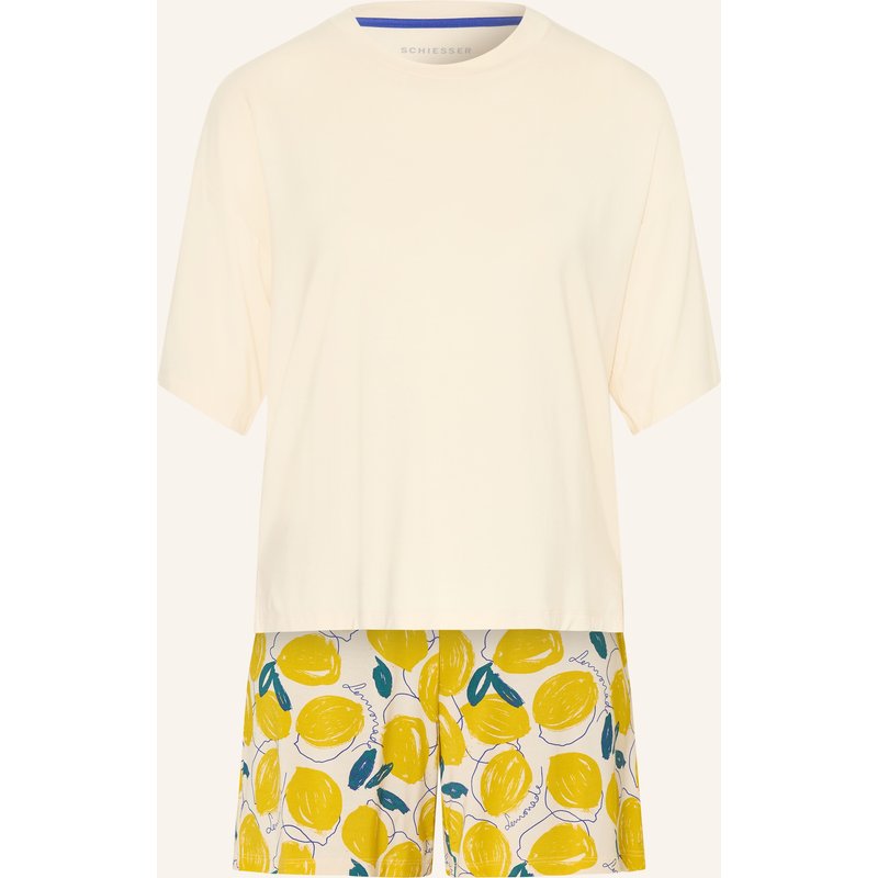 Schiesser Shorty-Schlafanzug Casual Fashion weiss